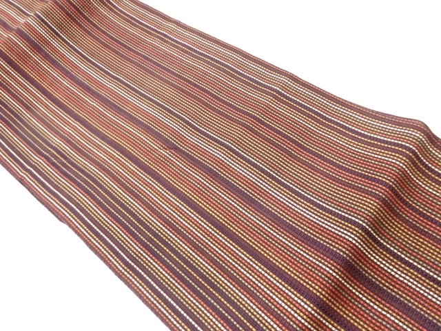 縞模様織出し夏用名古屋帯